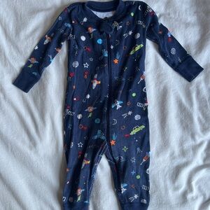 Hanna Andersson Navy Blue Space-Themed Kids Pajamas 12-18 mos